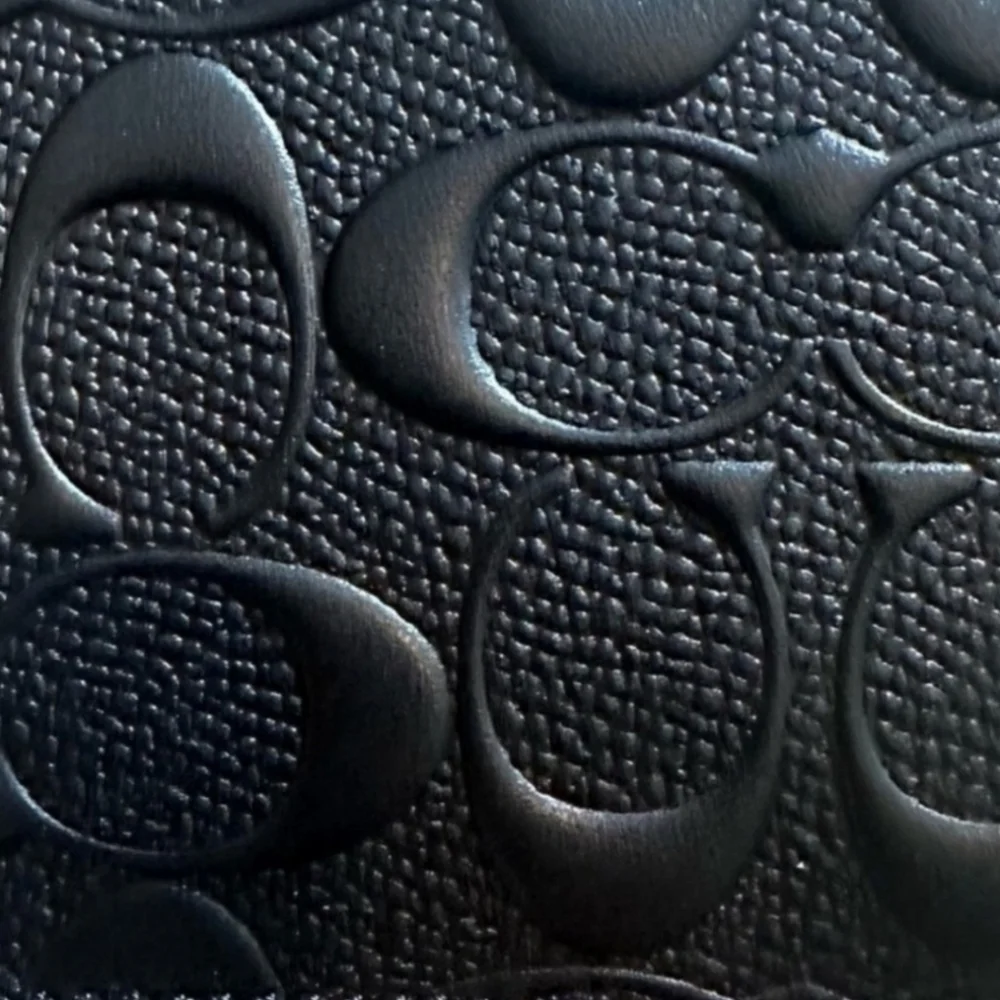Coach Black ID Key Card Holder Raised Embossed Jacquard C New Without Tags